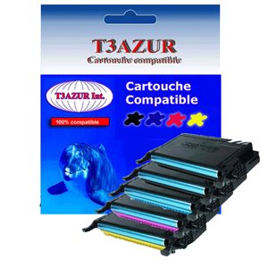 T3AZUR - Lot de 5 Toners génériques Samsung CLP-610 / 660  (Haute capacité)