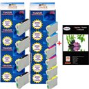  Lot de 10 cartouches compatibles pour Epson T1291 / T1292 / T1293 / T1294 + Pack de 20 papiers photos A6 Brillant 230gr