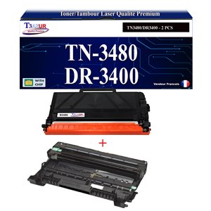 Toner+Tambour générique Brother TN3480 + DR3400 pour imprimante Brother HL L5100DNT L5200DW L6250DN L6300DW L6400DW Toner+Tambour générique Brother TN3480 + DR3400 pour imprimante Brother HL L5100DNT L5200DW L6250DN L6300DW L6400DW