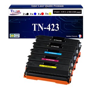 Lot de 5 Toners Laser compatibles pour Brother DCP-L8410CDW, TN421, TN423, TN426 - T3AZUR 