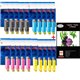 T16XL - Lot de 20 Cartouches Epson compatible T1631 / T1632 / T1633 / T1634 XL + Pack de 20 papiers photos A6 Brillant 230gr