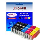 Lot de 10 Cartouches Compatibles pour Canon Pixma TR7500, TR7550, PGI580XXL, CLI581XL (2Bk/2PBk/2C/2M/2Y) - T3AZUR