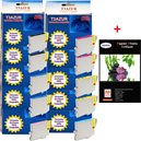 Lot de 10 cartouches compatibles Epson T0801 / T0802 / T0803 / T0804 / T0805 / T0806+Pack de 20 papiers photos A6 Brillant 230gr
