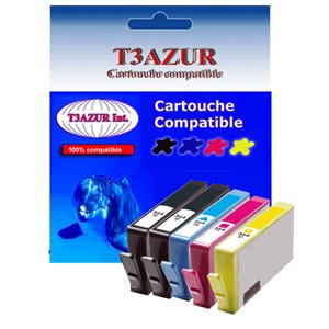 Lot de 5 Cartouches compatibles pour imprimante HP DeskJet 3070A (H364xl) - T3AZUR