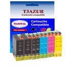 Lot de 10 cartouches d'encre compatibles pour Epson XP530, XP540, XP630 - T3AZUR