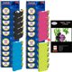  Lot de 20 cartouches compatibles Epson T1301 / T1302 / T1303 / T1304 + Pack de 20 papiers photos A6 Brillant 230gr