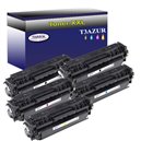 Lot de 5 Toners Lasers compatibles type T3AZUR pour HP CF410X CF411X CF412X CF413X  410X - T3AZUR