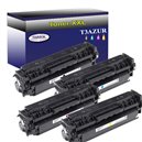 Lot de 4 Toners Lasers compatibles type T3AZUR pour HP CF410X CF411X CF412X CF413X  410X - T3AZUR