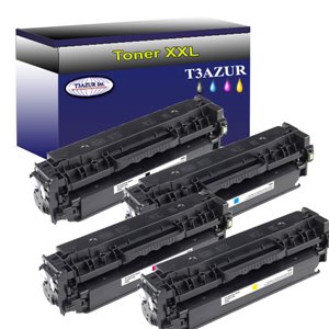 Lot de 4 Toners Lasers compatibles type T3AZUR pour HP CF410X CF411X CF412X CF413X  410X - T3AZUR