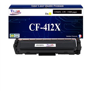 Toner Laser compatible type T3AZUR pour HP CF412X / 410X Jaune - 5 000p - T3AZUR