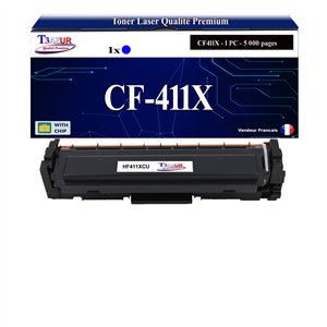 Toner Laser compatible type T3AZUR pour HP CF411X / 410X Cyan - 5 000p - T3AZUR
