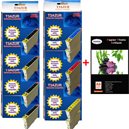  Lot de 10 Cartouches compatibles Epson T0611 / T0612 / T0613 / T0614 + Pack de 20 papiers photos A6 Brillant 230gr