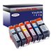 Lot de 6 Cartouches Compatibles pour Canon Pixma iP4850, iP4900, iP4950 (1Bk/1PBk/1C/1M/1Y/1GY) - T3AZUR