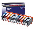 Lot de 10 Cartouches Compatibles pour Canon Pixma iP3600, iP4600, iP4700 (2Bk/2PBk/2C/2M/2Y) - T3AZUR