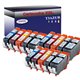 Lot de 15 Cartouches Compatibles pour Canon Pixma iP3600, iP4600, iP4700 (3Bk/3PBk/3C/3M/3Y) - T3AZUR
