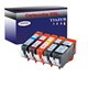 Lot de 5 Cartouches Compatibles pour Canon Pixma iP3600, iP4600, iP4700 (1Bk/1PBk/1C/1M/1Y) - T3AZUR