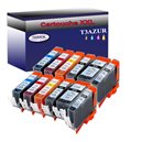 Lot de 12 Cartouches Compatibles pour Canon Pixma MP980, MP990 (2Bk/2PBk/2C/2M/2Y/2GY) - T3AZUR