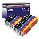 Lot de 15 Cartouches Compatibles pour Canon Pixma TR7500, TR7550, PGI580XXL, CLI581XL (3Bk/3PBk/3C/3M/3Y) - T3AZUR