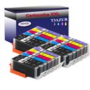 Lot de 18 Cartouches Compatibles pour Canon Pixma TS705, TS8100, PGI580XXL, CLI581XL (3Bk/3PBk/3C/3M/3Y/3PB) - T3AZUR