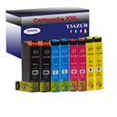 Lot de 8 Cartouches Compatibles pour  Epson T2711 / T2712 / T2713 / T2714 (27XL) - T3AZUR