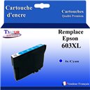 Cartouche Compatible pour Epson 603XL (C13T03A24010/C13T03U24010) Cyan - T3AZUR