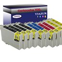 Lot de 10 Cartouches Compatibles pour Epson T0711 / T0712 / T0712 / T0714  - T3AZUR