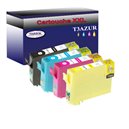 Lot de 4 Cartouches Compatibles pour Epson T1291 / T1292 / T1293 / T1294 - T3AZUR