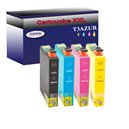 Lot de 4 Cartouches Compatibles pour Epson T1631 / T1632 /  T1633 /  T1634  (16XL) - T3AZUR
