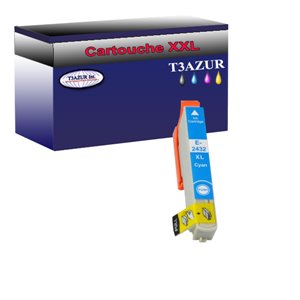 Cartouche Compatible pour Epson T2432 / T2422  Cyan - T3AZUR