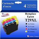 Lot de 4 Cartouches Compatibles pour Epson T2991 / T2992 / T2993 / T2994  (29XL) - T3AZUR