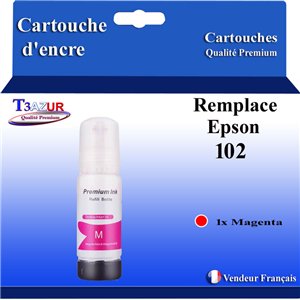 Cartouche Compatible pour Epson 102 (C13T03R340) Magenta - T3AZUR