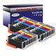 Lot de 18 Cartouches Compatibles pour Canon Pixma TS705, TS8100, PGI580XXL, CLI581XL (3Bk/3PBk/3C/3M/3Y/3PB) - T3AZUR