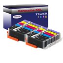 Lot de 12 Cartouches Compatibles pour Canon Pixma TS705, TS8100, PGI580XXL, CLI581XL (2Bk/2PBk/2C/2M/2Y/2PB) - T3AZUR