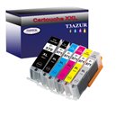 Lot de 6 Cartouches Compatibles pour Canon Pixma MG5751, MG5752, MG5753, MG6850 (1Bk/1PBk/1C/1M/1Y/1GY) - T3AZUR