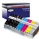 Lot de 12 Cartouches Compatibles pour Canon Pixma MG5751, MG5752, MG5753, MG6850 (2Bk/2PBk/2C/2M/1Y/2GY) - T3AZUR