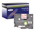 Ruban pour étiquettes laminées générique Brother TZe132 - Texte rouge sur fond transparent - Largeur 12 mm x 8 mètres