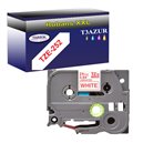 Ruban pour étiquettes laminées génériques Brother TZe252 - Texte rouge sur fond blanc - Largeur 24 mm x 8 mètres