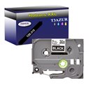 Ruban d'étiquettes laminées générique Brother TZe315 - Texte blanc sur fond noir - Largeur 6 mm x 8 mètres
