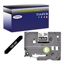 Ruban pour étiquettes laminées générique Brother TZe325 - Texte blanc sur fond noir - Largeur 9 mm x 8 mètres