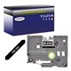 Ruban pour étiquettes laminées générique Brother TZe325 - Texte blanc sur fond noir - Largeur 9 mm x 8 mètres