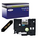 Ruban d'étiquettes laminées générique Brother TZe344 - Texte doré sur fond noir - Largeur 18 mm x 8 mètres