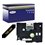 Ruban d'étiquettes laminées générique Brother TZe344 - Texte doré sur fond noir - Largeur 18 mm x 8 mètres