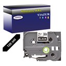 Ruban pour étiquettes laminées générique Brother TZe345 - Texte blanc sur fond noir - Largeur 18 mm x 8 mètres
