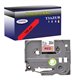 Ruban d'étiquettes laminées générique Brother TZe421 - Texte noir sur fond rouge - Largeur 9 mm x 8 mètres