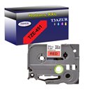 Ruban pour étiquettes laminées générique Brother TZe451 - Texte noir sur fond rouge - Largeur 24 mm x 8 mètres