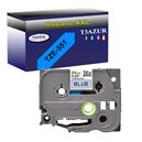 Ruban pour étiquettes laminées génériques Brother TZe551 - Texte noir sur fond bleu - Largeur 24 mm x 8 mètres