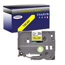 Ruban d'étiquettes laminées générique Brother TZe631 - Texte noir sur fond jaune - Largeur 12 mm x 8 mètres