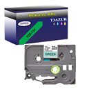 Ruban pour étiquettes laminées générique Brother TZe731 - Texte noir sur fond vert - Largeur 12 mm x 8 mètres