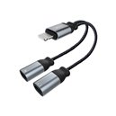 XO adaptateur audio NBR160A Lightning vers Lightning - Lightning Noir