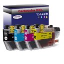 T3AZUR - Lot de 4 Cartouches compatibles Brother LC3213 XL 